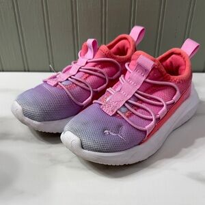 Puma Kids Gradient Pink and Purple Sneakers